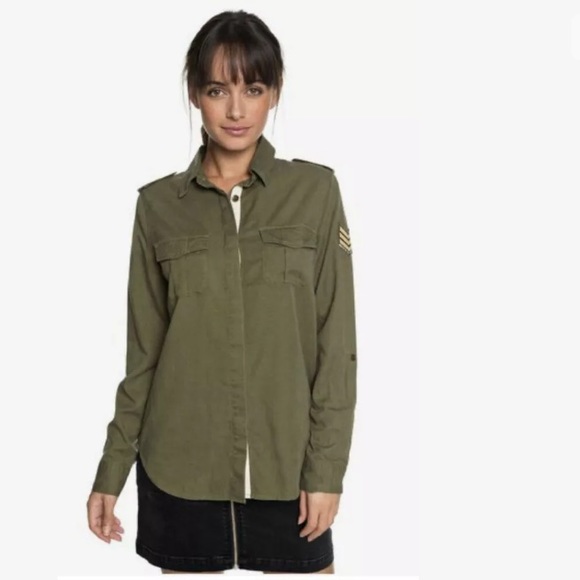 Roxy Tops - Roxy Military Influence LS Shirt Burnt Olive